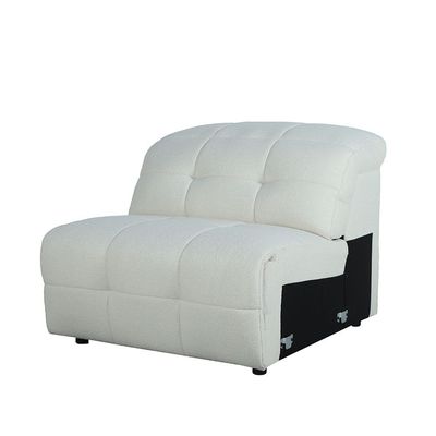 Darel 1-Seater Armless Fabric Sofa - White -  With 2-Year Warranty